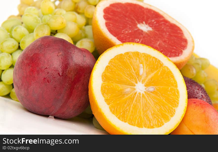 Fresh various fruits close up