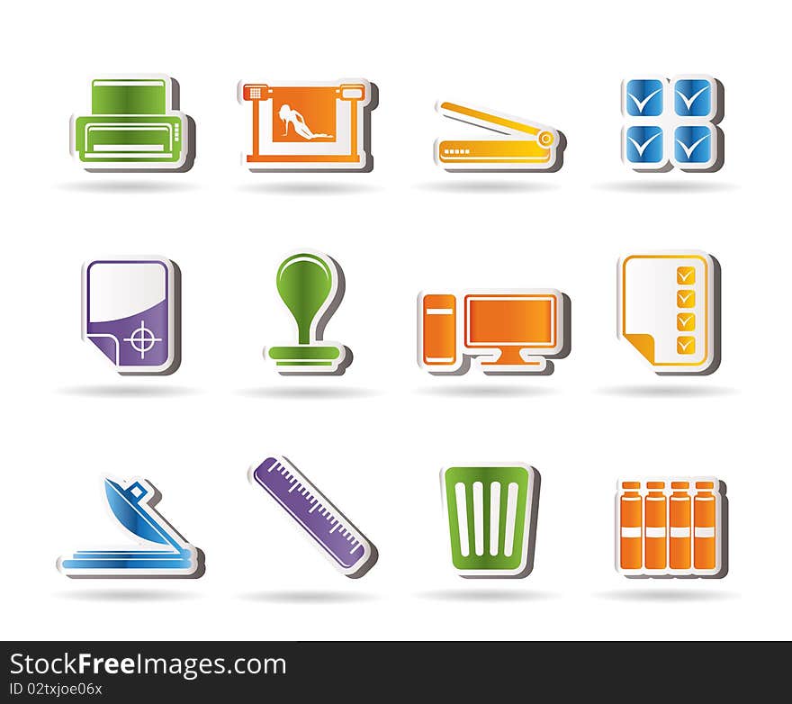 Print industry Icons - Vector icon set