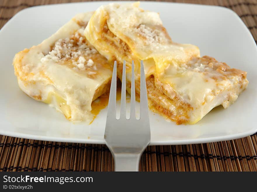 Lasagne dish, an italian delicacy