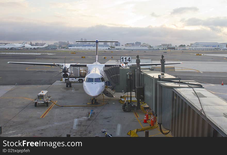 Aircraft at the boarding gate. Aircraft at the boarding gate