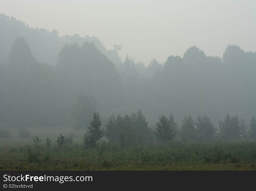 Smog from burning woods in Russia