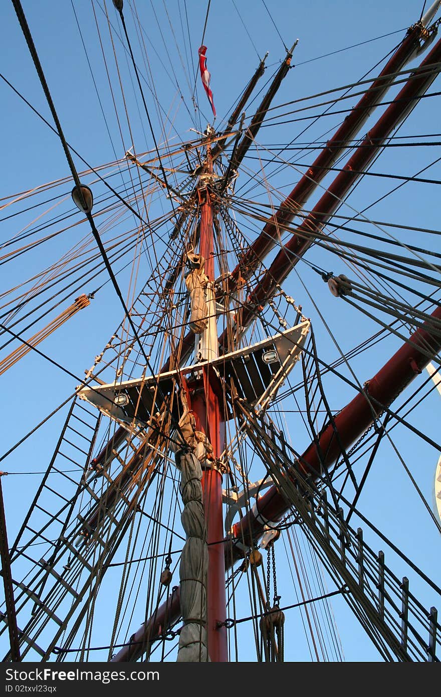 This is a mast of a tall ship.