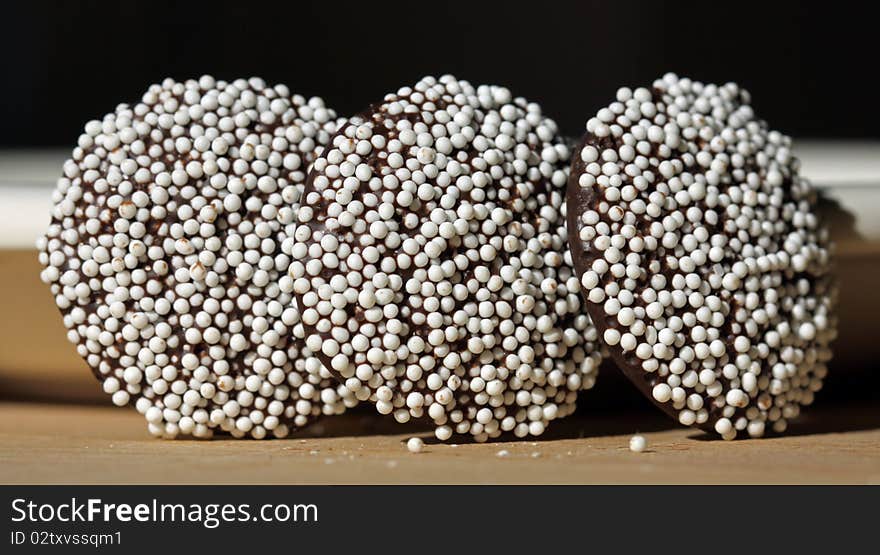 Chocolate nonpareils.