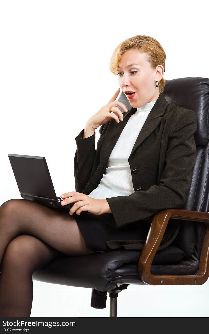 Confident business woman with laptop