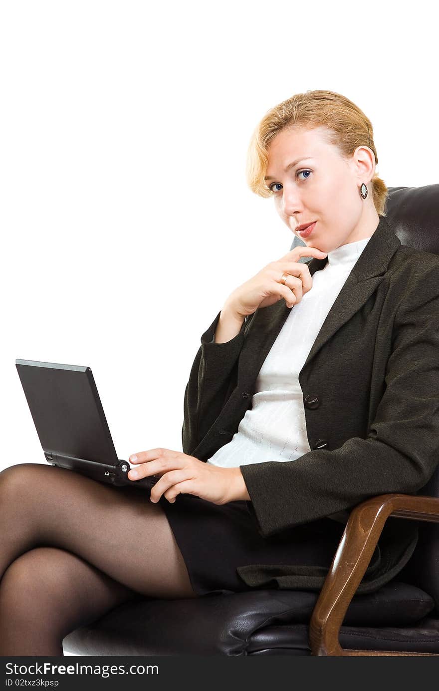 Business woman with laptop