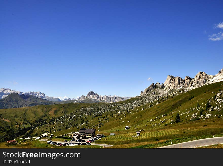 Landscape Dolomites of northern Italy - Passo di Giau