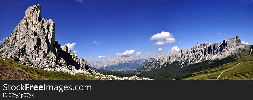 Landscape Dolomites of northern Italy - Passo di Giau