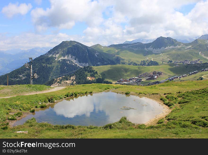 Little lake in the mountain