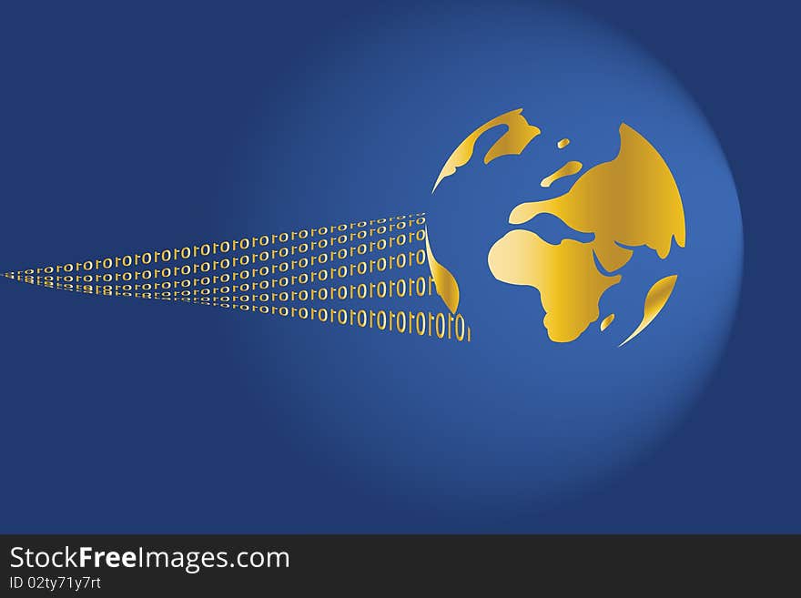 Abstract and Business Background with globe map and wavy lines. Abstract and Business Background with globe map and wavy lines.