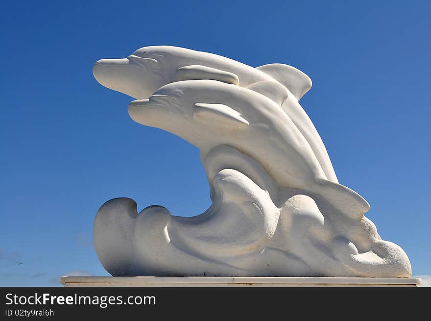 Sculpture on marina promenade in Town Thassos, Greece. Sculpture on marina promenade in Town Thassos, Greece.