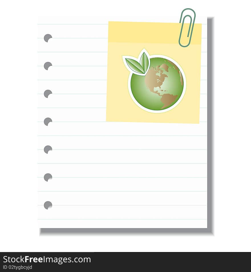 Blank Paper With Sticker Note