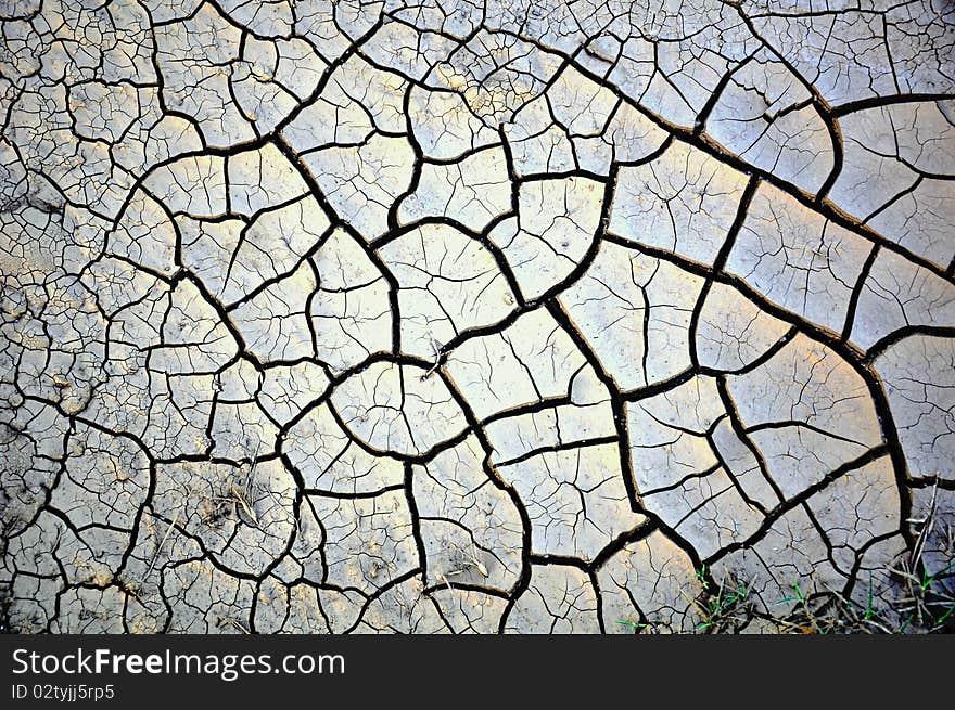 Fragment of ground with pieces of green grass