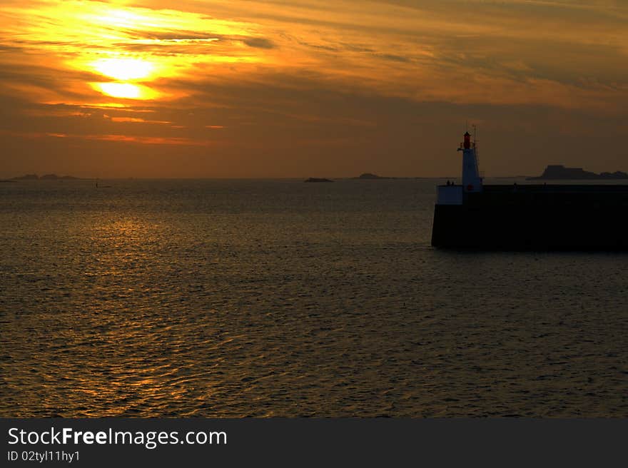 Lighthouse in St. Malo, France