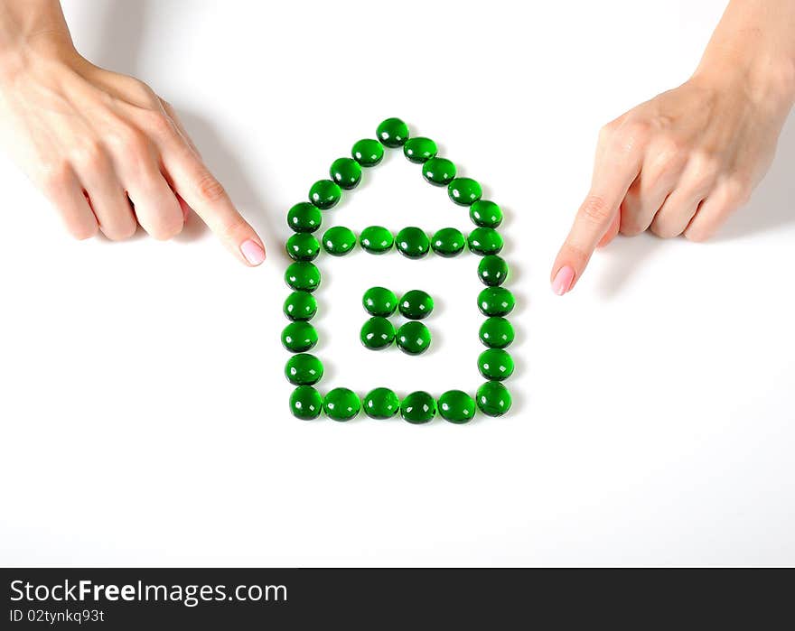 Woman hands holding little house icon