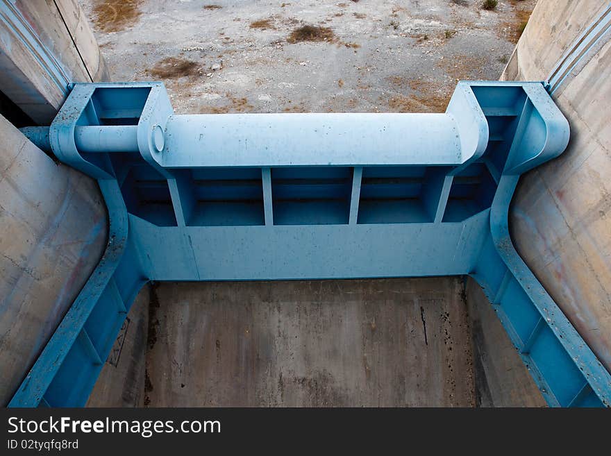 Empty water reservoir in Cyprus, drought.