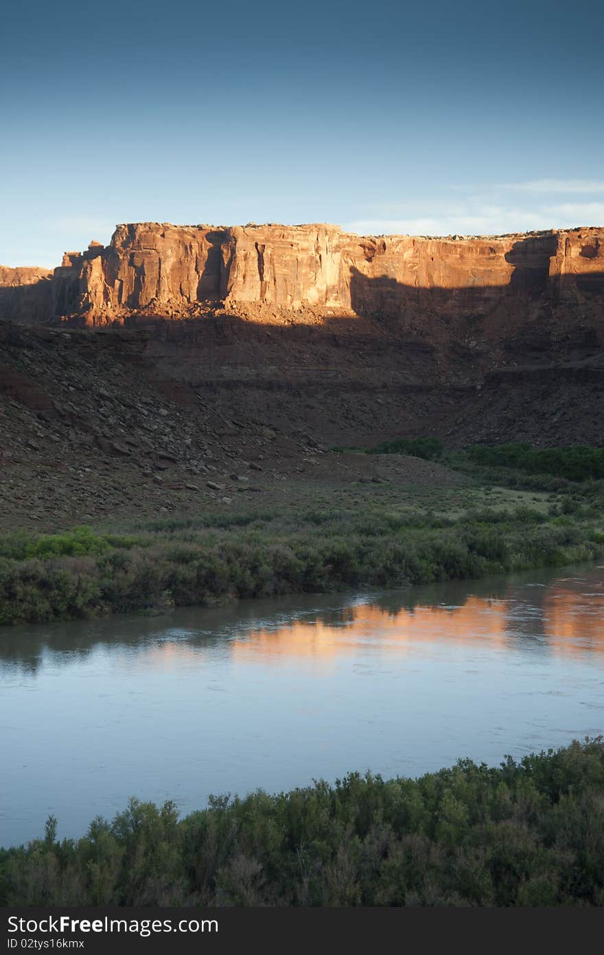 Dawn on a river near Canyonlands National Park in Utah. Dawn on a river near Canyonlands National Park in Utah