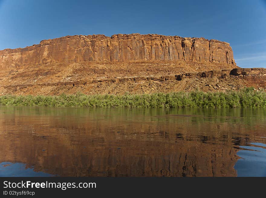 Dawn on a river near Canyonlands National Park in Utah. Dawn on a river near Canyonlands National Park in Utah