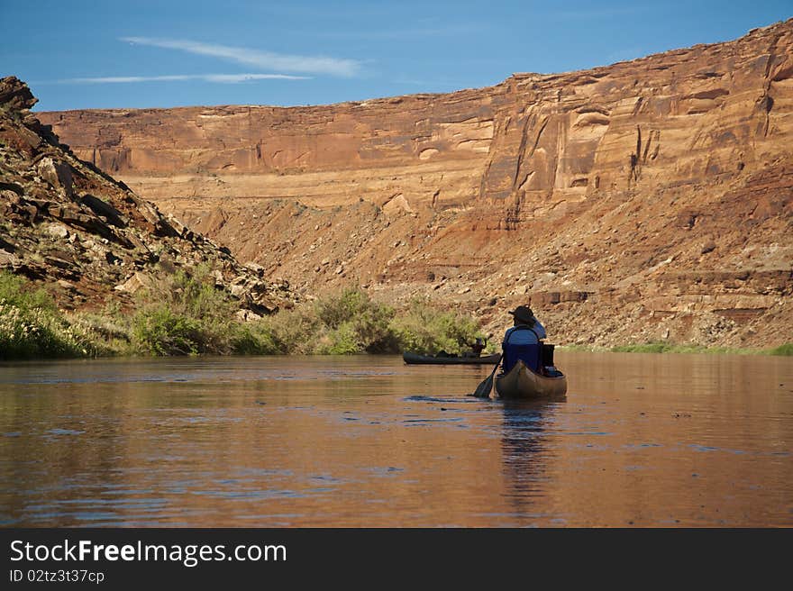 Canoe On A Desert River