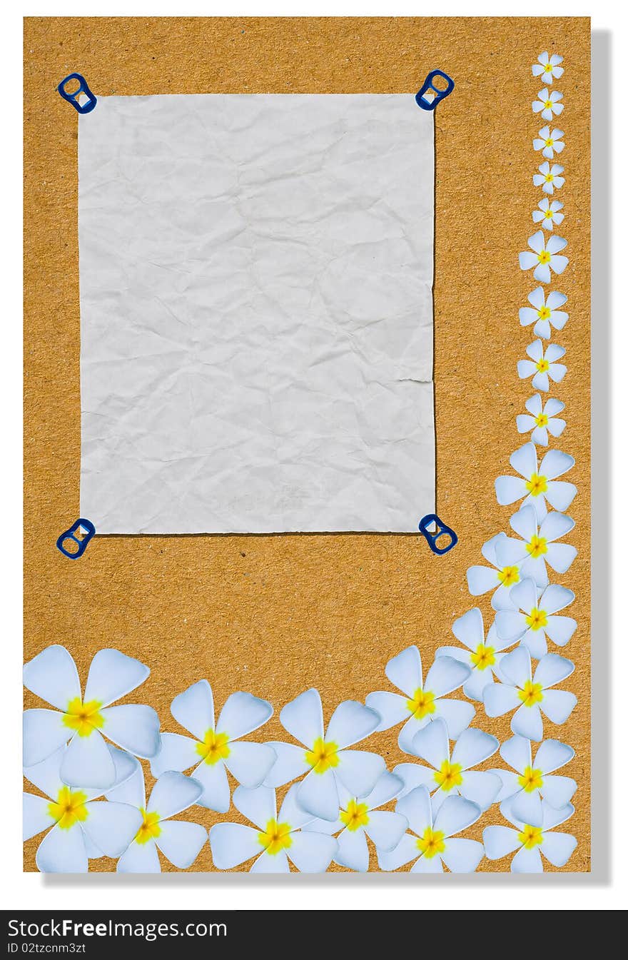 This picture is a notice board on flower background