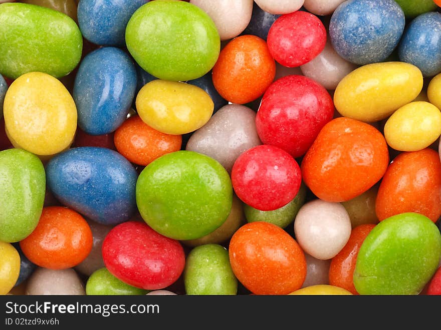 Multicolored sweets covered with glaze