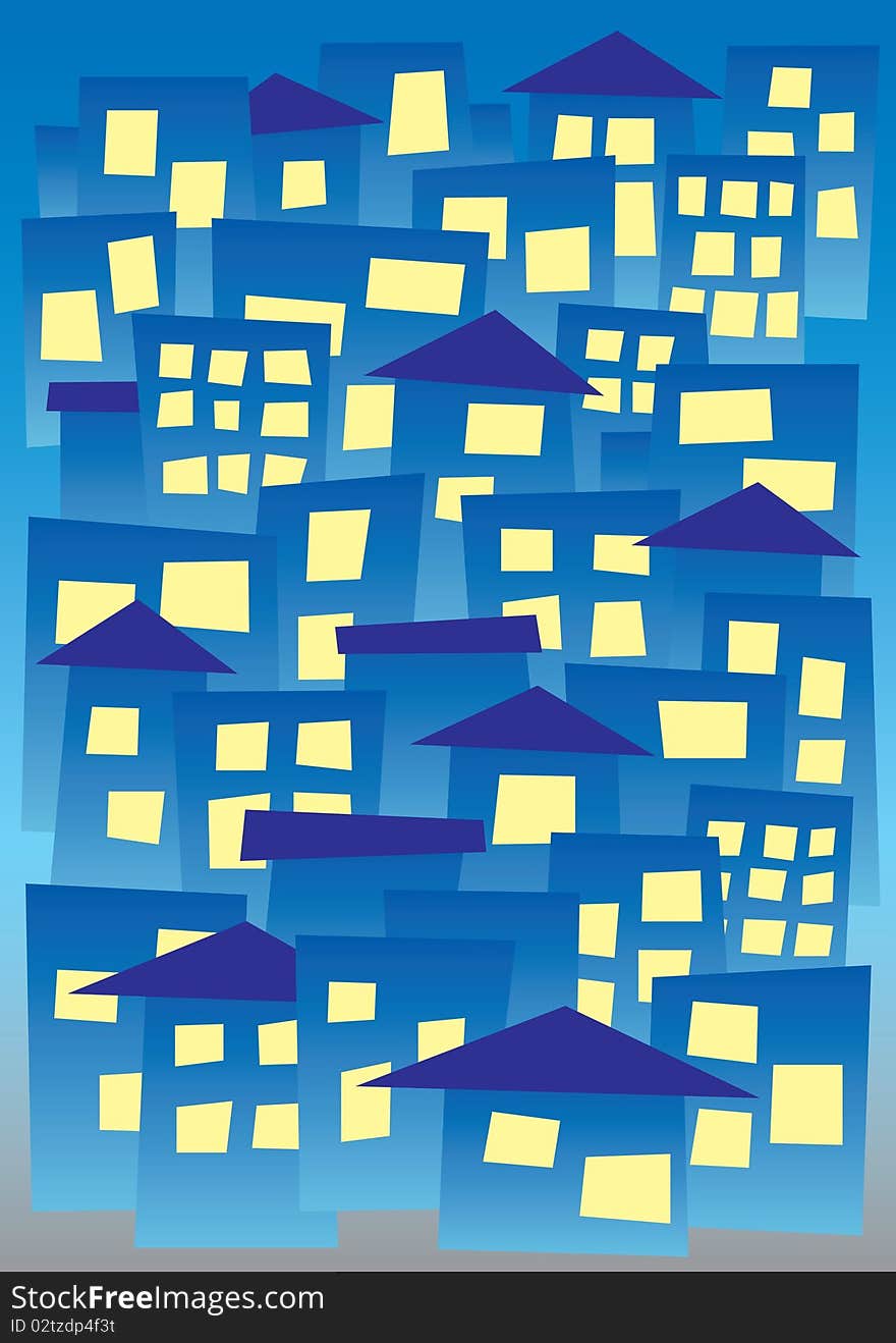 Pattern with buildings