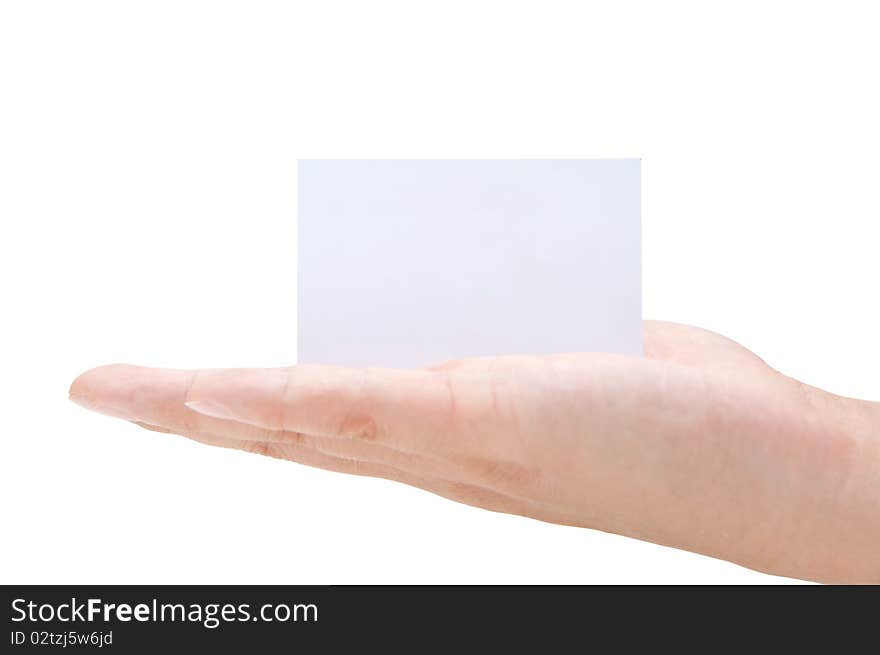 Holding Blank Business Card