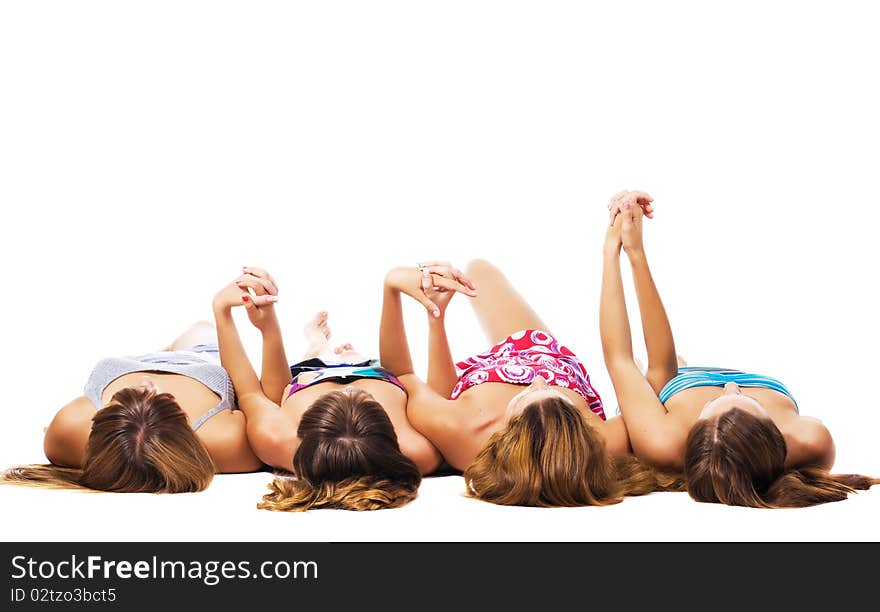 Four beautiful girls having a rest together. Four beautiful girls having a rest together