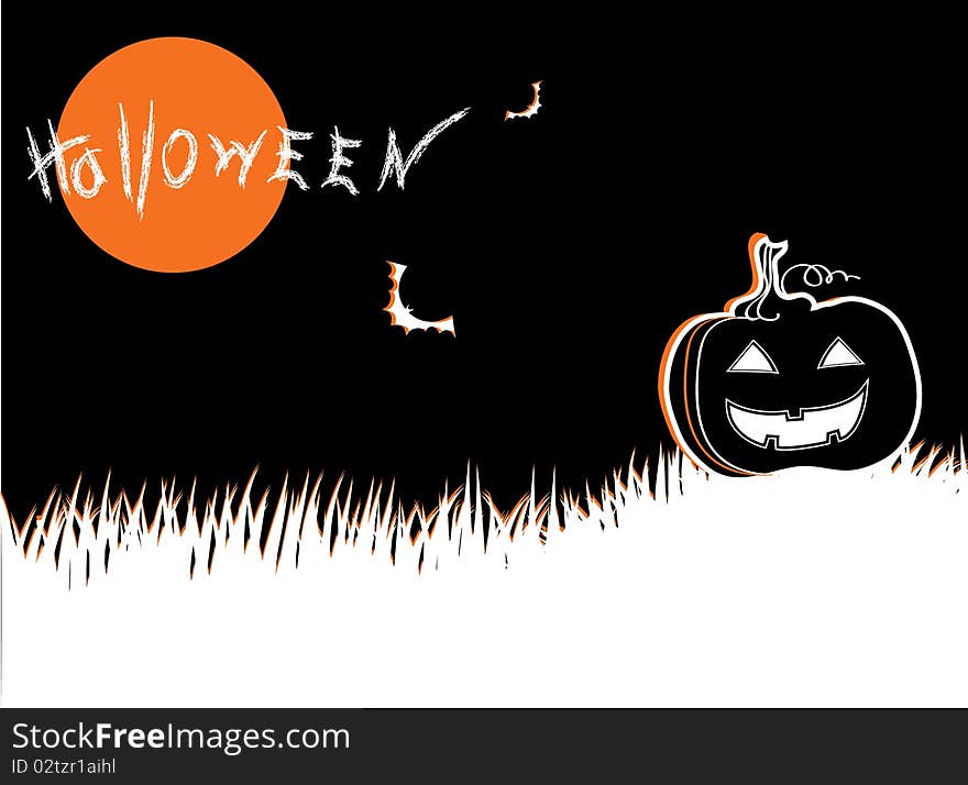 Halloween postcard.Vector