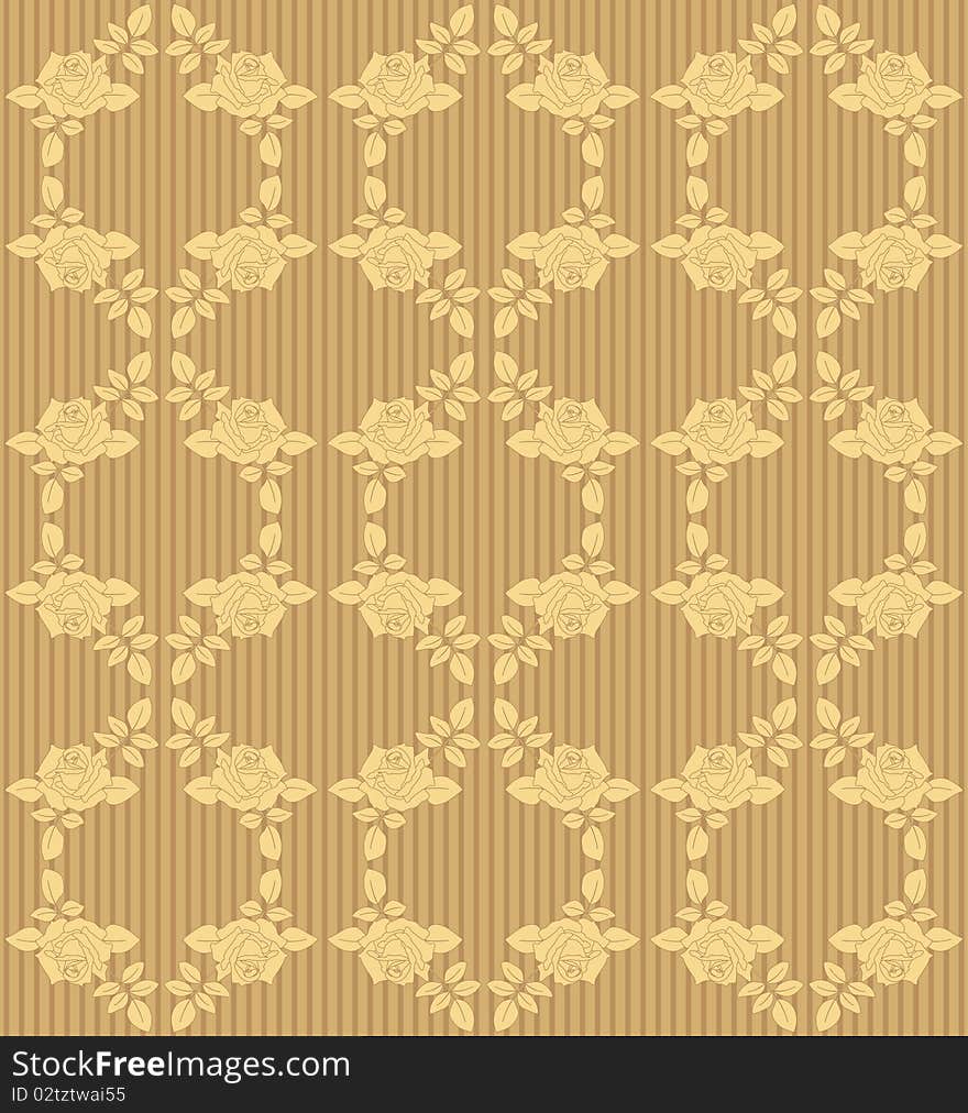 Seamless brown wallpaper with roses