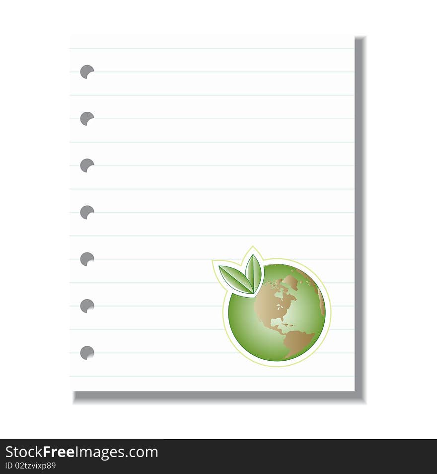 Blank paper with green Earth