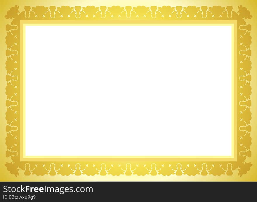 Gold frame illustration with a blank space