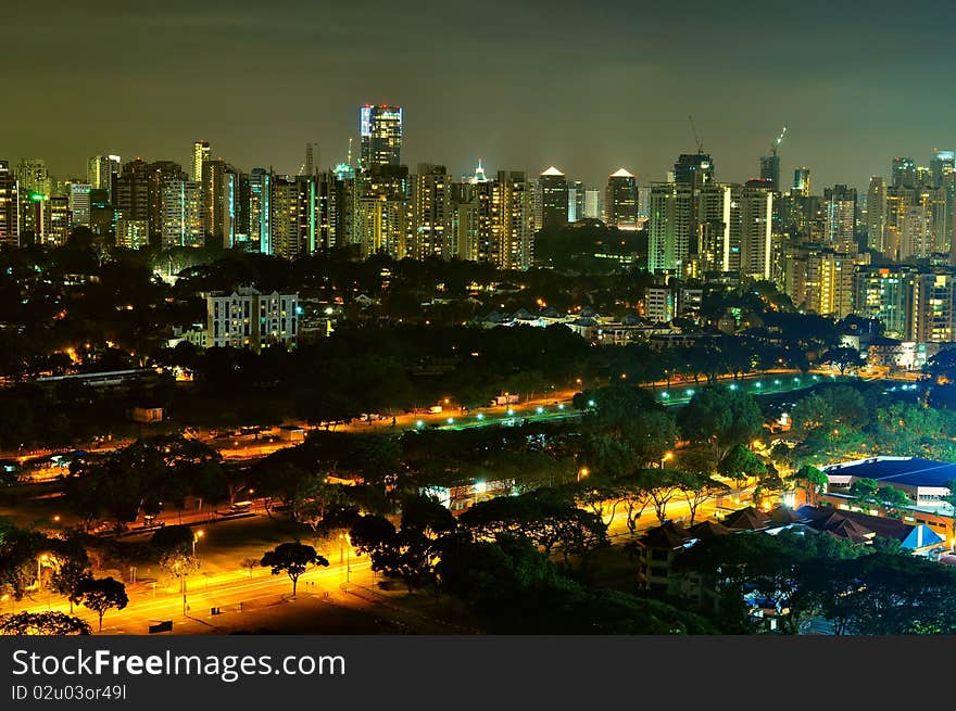 Skyline at Redhill area by night