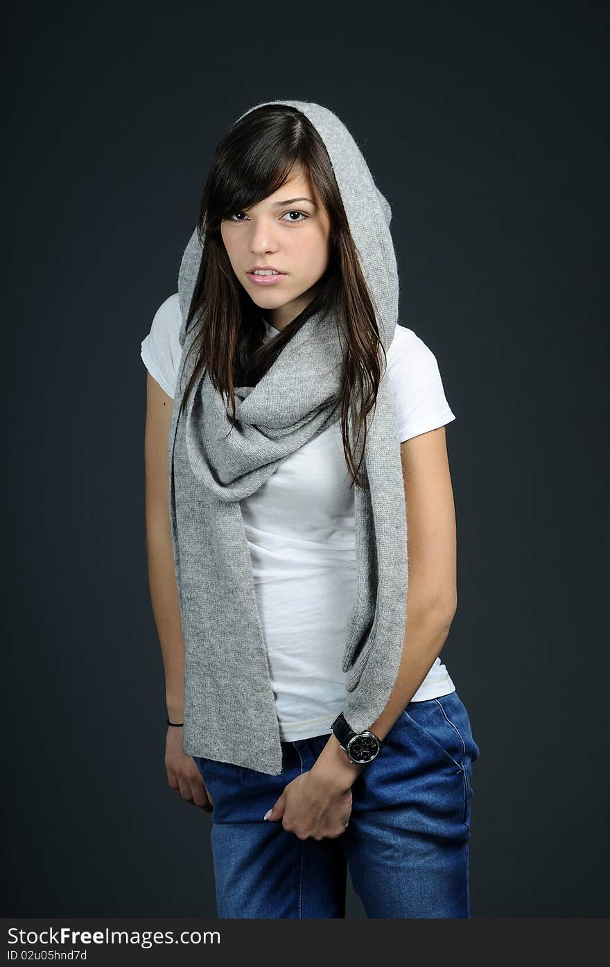 Attractive girl posing in studio. Attractive girl posing in studio