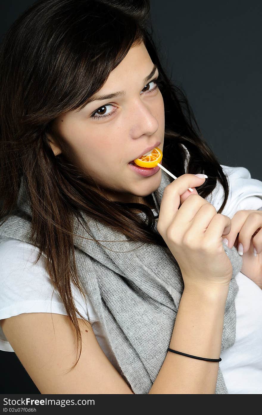 Girl eating sweets