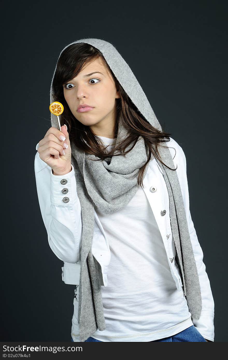 Teenager analyzing sweets