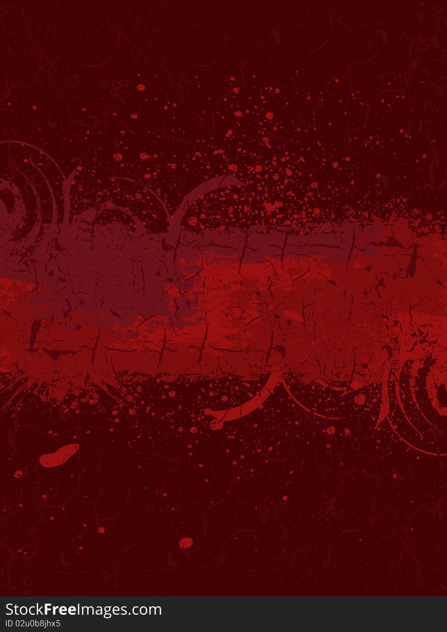 Vector illustration of Grunge banner with an inky dribble strip.