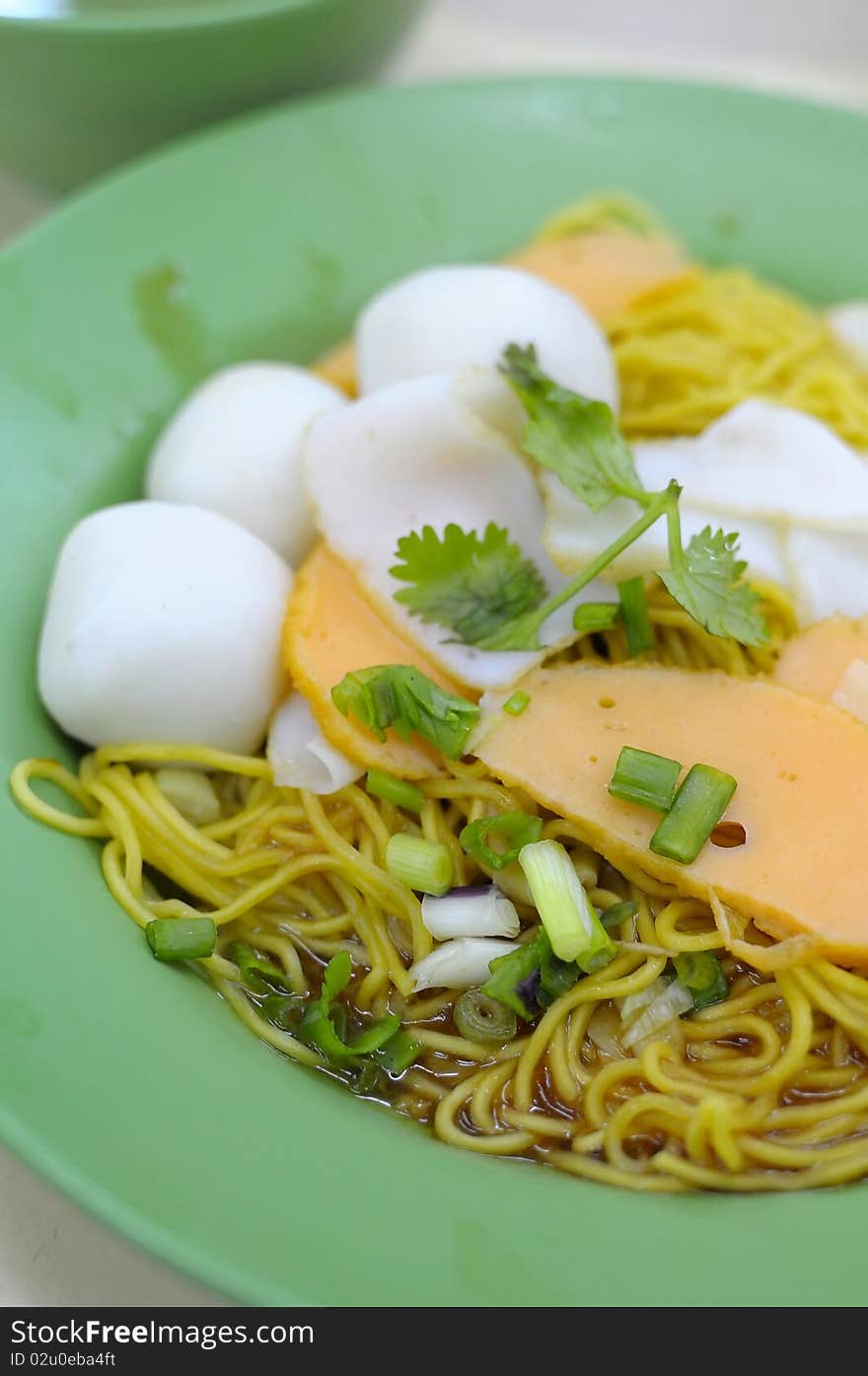 Asian style fishball noodles