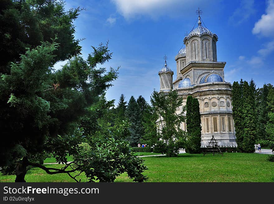 The garden of Curtea de Arges monastery. The garden of Curtea de Arges monastery