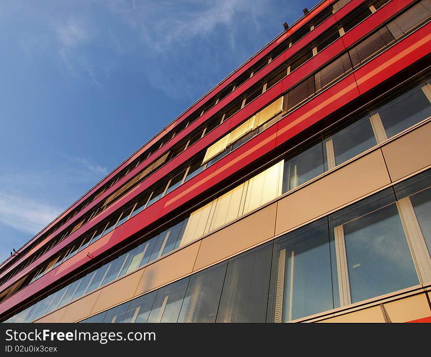 Modern city building at sunny day. Modern city building at sunny day