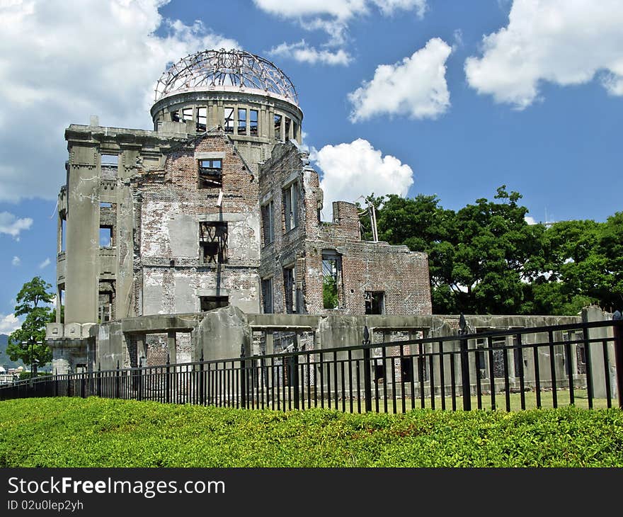 A-Bomb Dome in Hiroshima, Japan, is part of the Hiroshima Peace Memorial Park and was designated a UNESCO World Heritage Site in 1996. The building serves as a memorial to the people who were killed in the atomic bombing of Hiroshima on August 6, 1945. A-Bomb Dome in Hiroshima, Japan, is part of the Hiroshima Peace Memorial Park and was designated a UNESCO World Heritage Site in 1996. The building serves as a memorial to the people who were killed in the atomic bombing of Hiroshima on August 6, 1945.