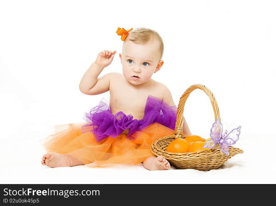 Baby Girl With Basket