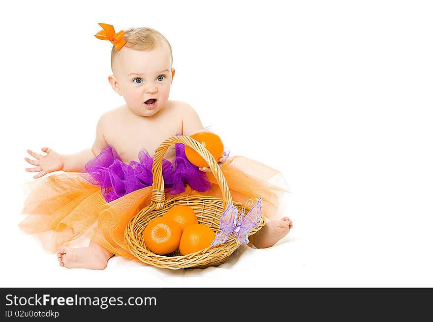 Baby Girl With Basket