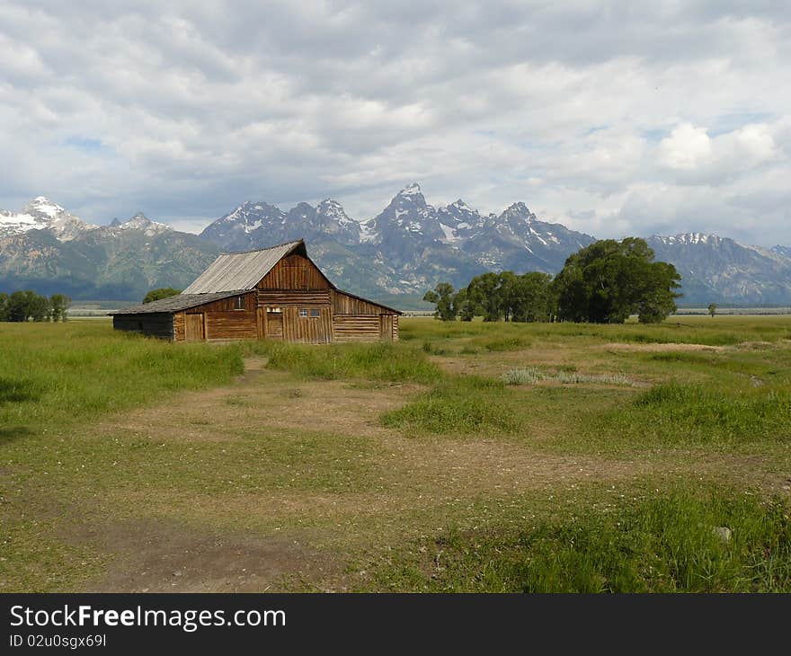 Old barn and Grand Teton