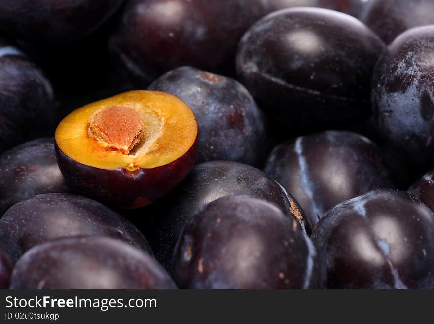 Fresh plums on a white background. Fresh plums on a white background