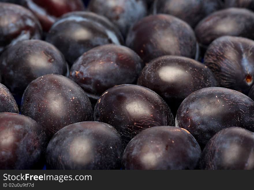 Fresh plums on a table. Fresh plums on a table