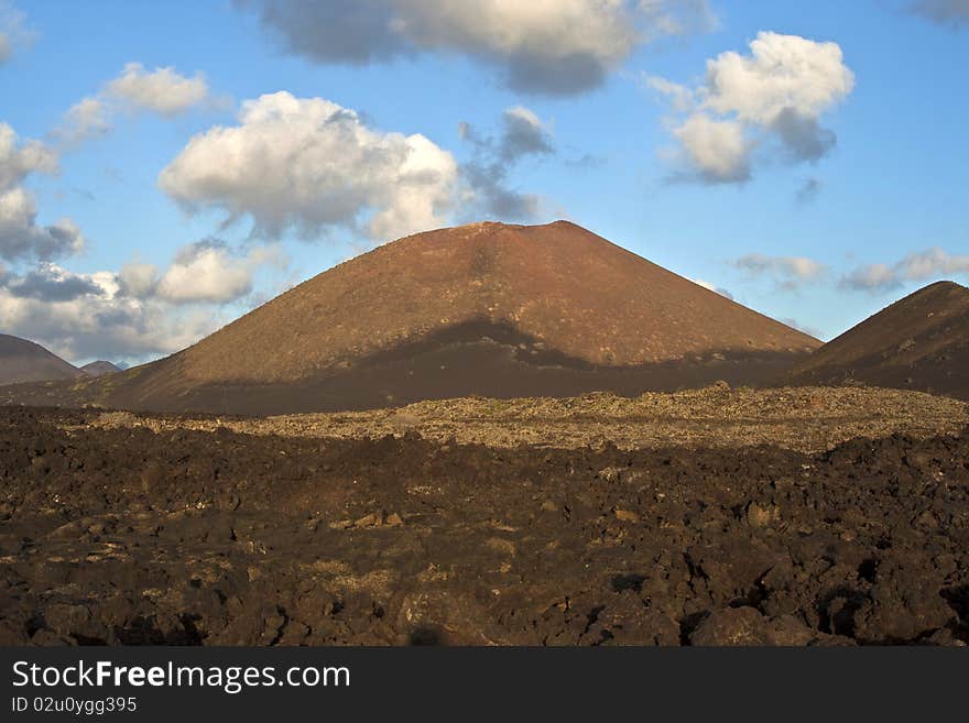 Vulcanic landscape under the extincted vulcano