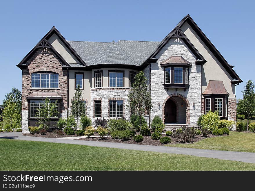 Luxury stone and brick home