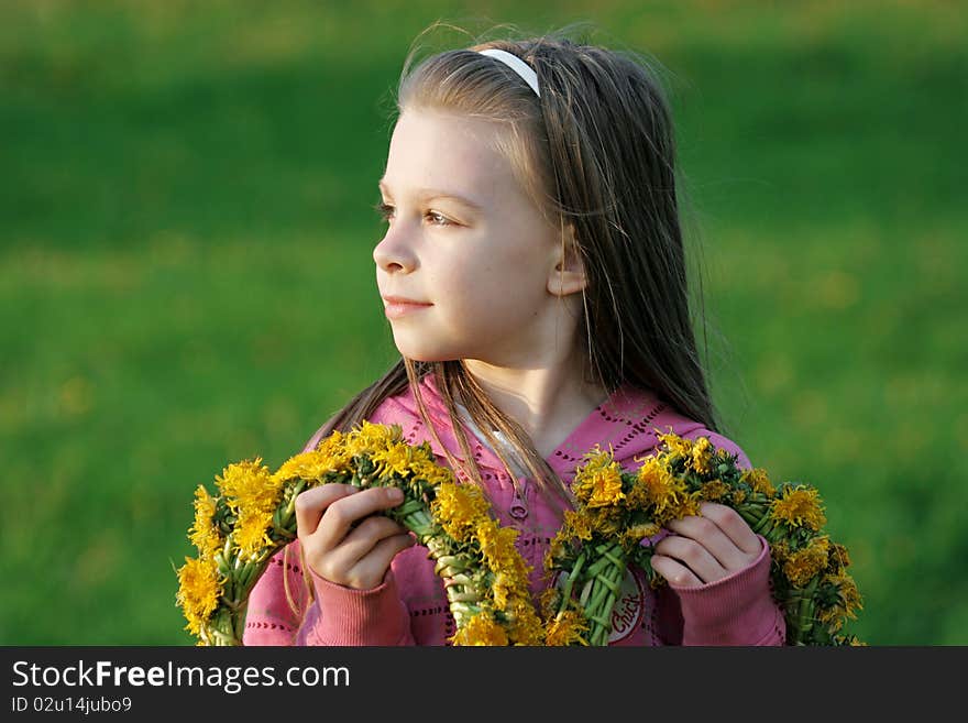 Young girl in summer day.