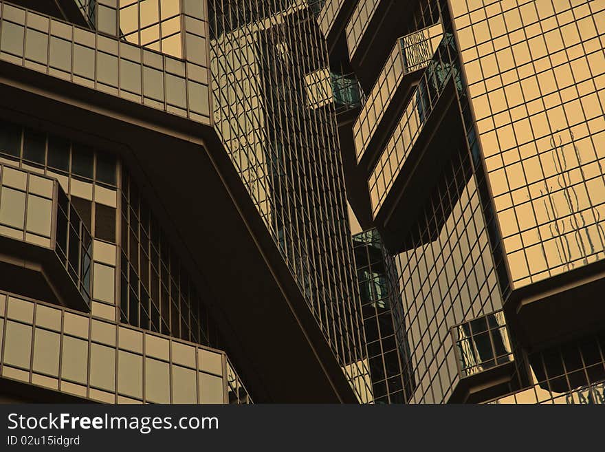 Skyscraper windows in Hong Kong