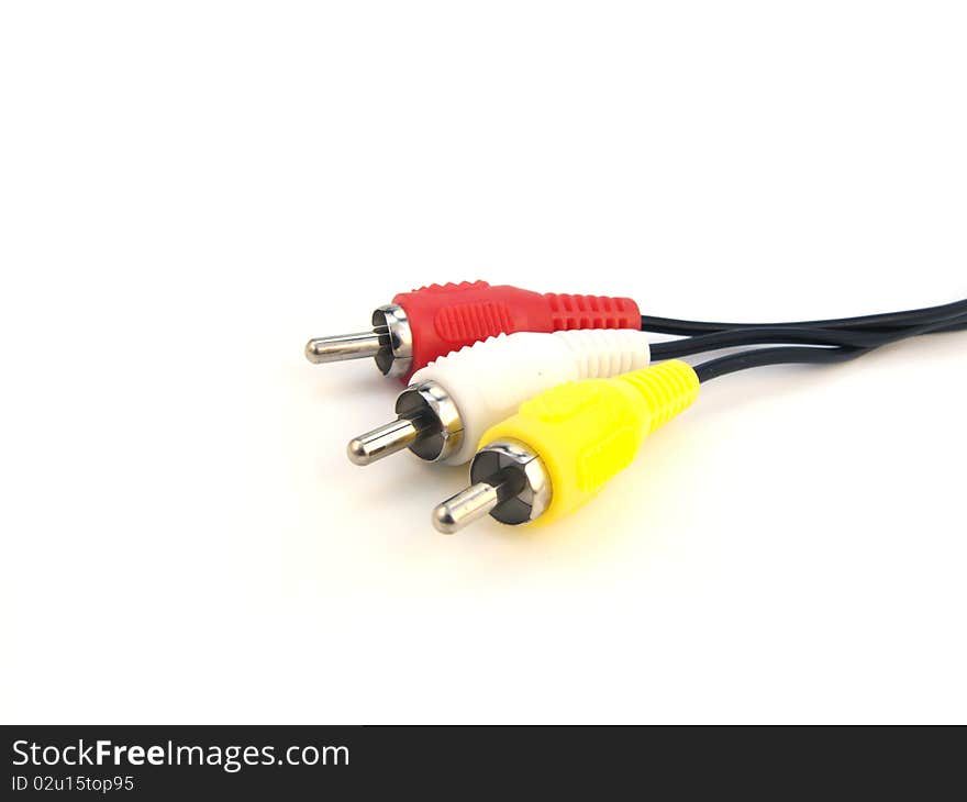 Isolated AV cable on the white background.